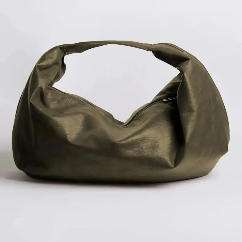 Women Large Shoulder Bag Zip Closure Interior Compartment - Image 4