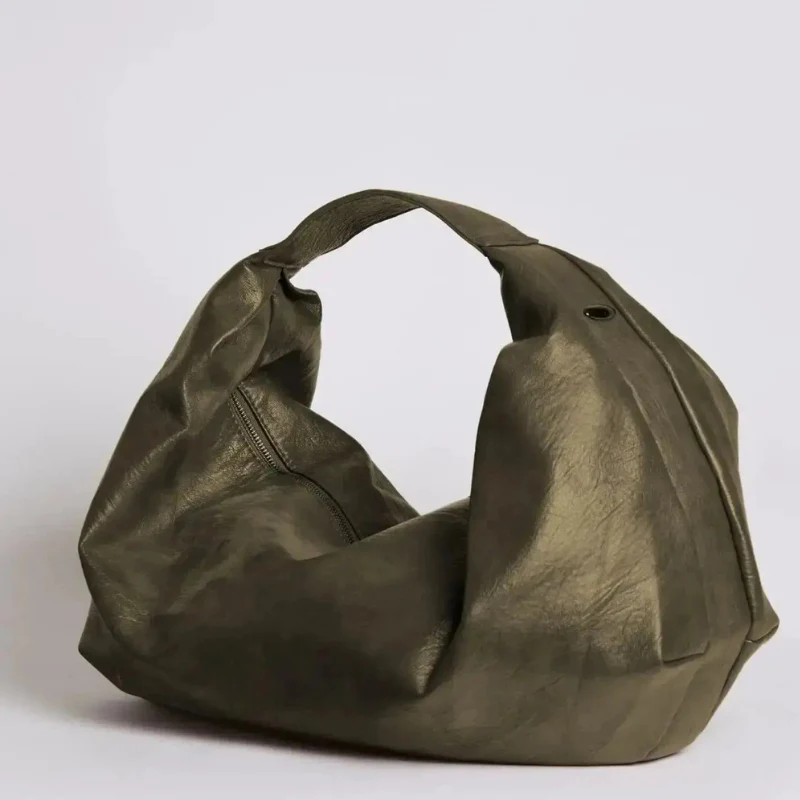Women Large Shoulder Bag Zip Closure Interior Compartment - Image 5