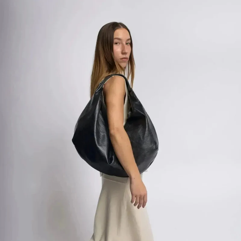 Women Large Shoulder Bag Zip Closure Interior Compartment - Image 8