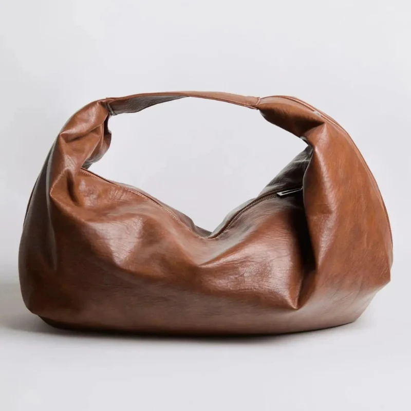 Women Large Shoulder Bag Zip Closure Interior Compartment - Image 9