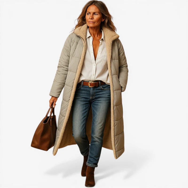 Women Modern Cut Coat with Notched Collar - Image 3