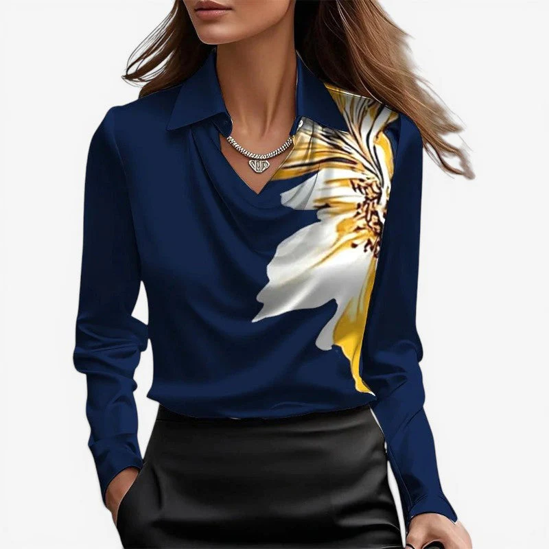 Women’s High Collar Slim Fit Blouse - Image 8