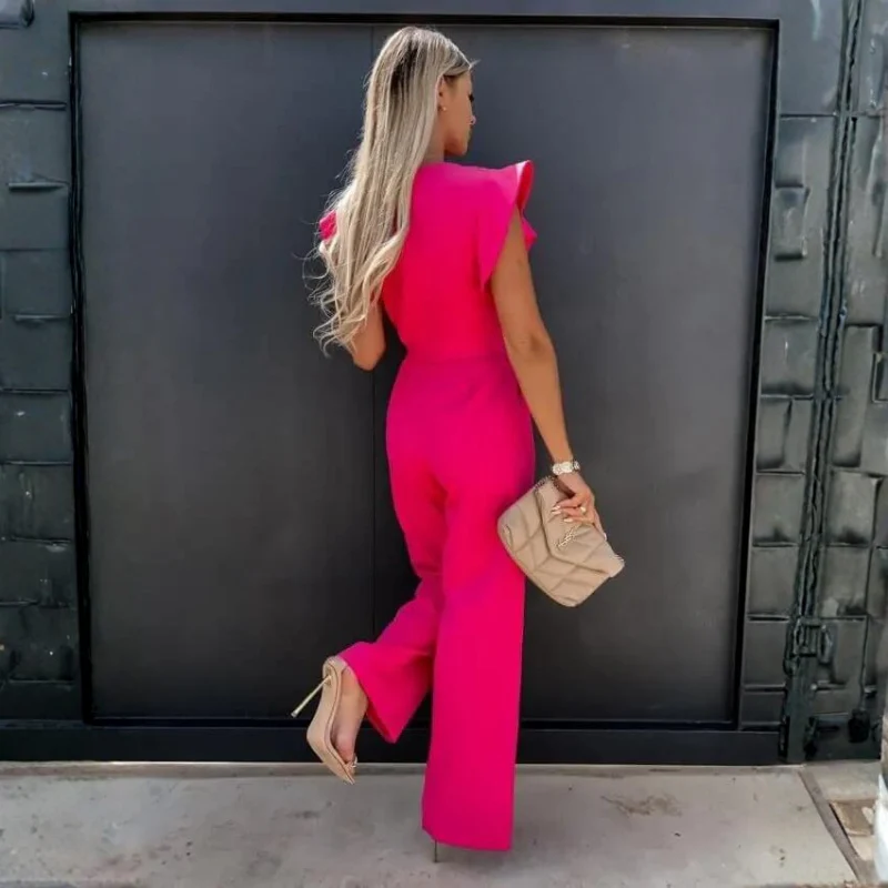 Women’s Jumpsuit with Butterfly Sleeves & Wide Leg - Image 9
