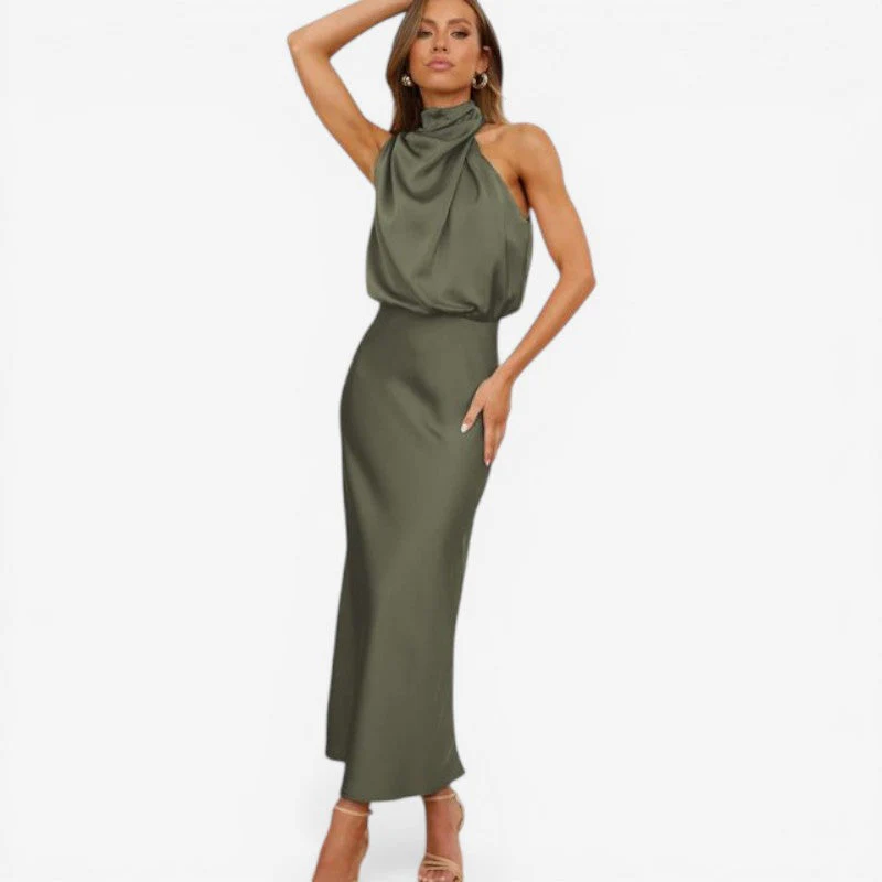 Women’s sleeveless mock neck midi dress - Image 3