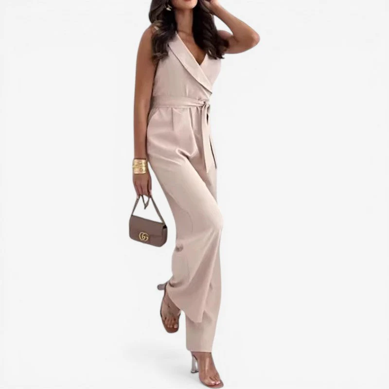 Women’s Sleeveless V-Neck Jumpsuit - Image 3