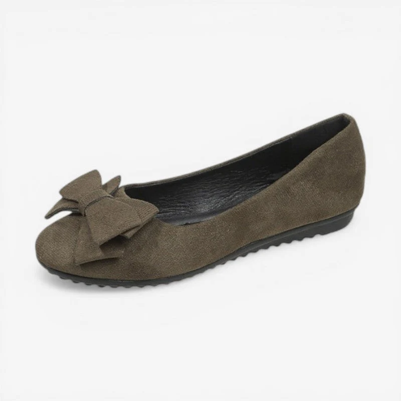 Women’s Slip-On Ballet Flats with Round Toe and Bow Detail - Image 3