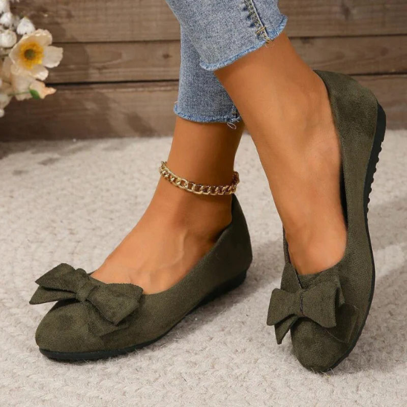 Women’s Slip-On Ballet Flats with Round Toe and Bow Detail - Image 8