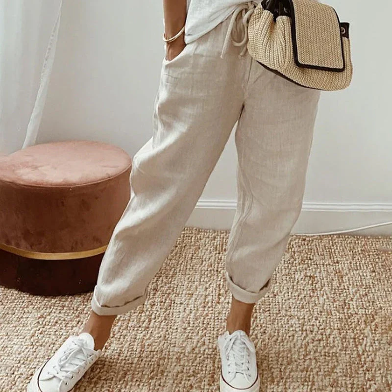 Women’s Striped Trousers with Drawstring - Image 13