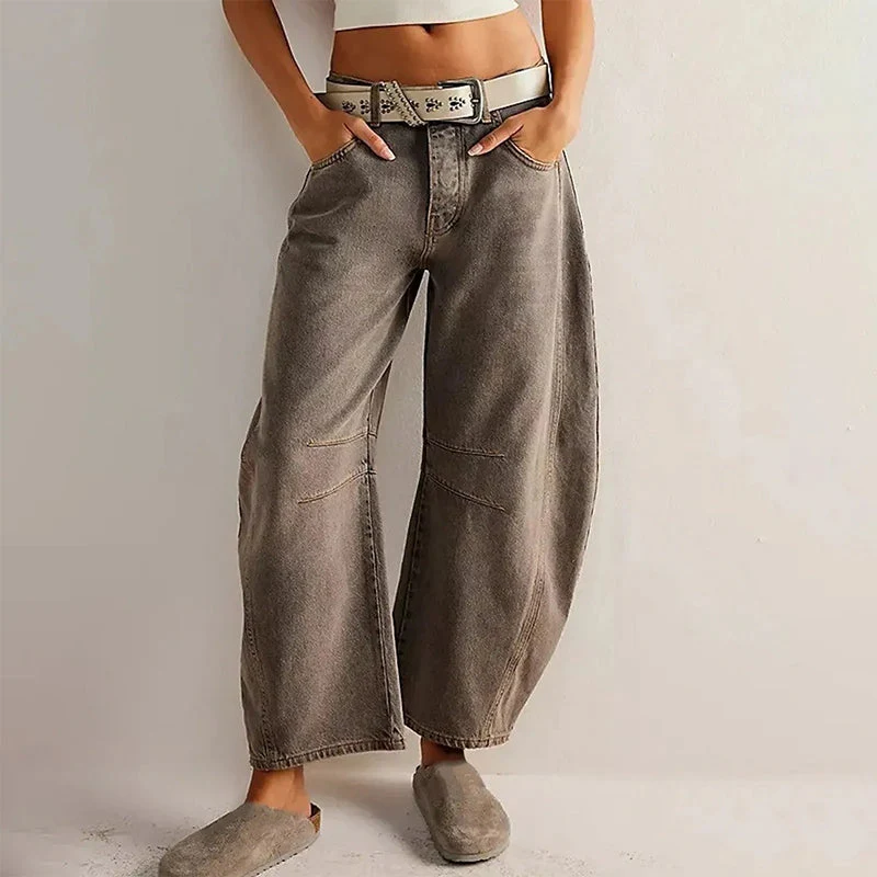 Women’s Wide Leg Ankle-Length Denim Pants - Image 10