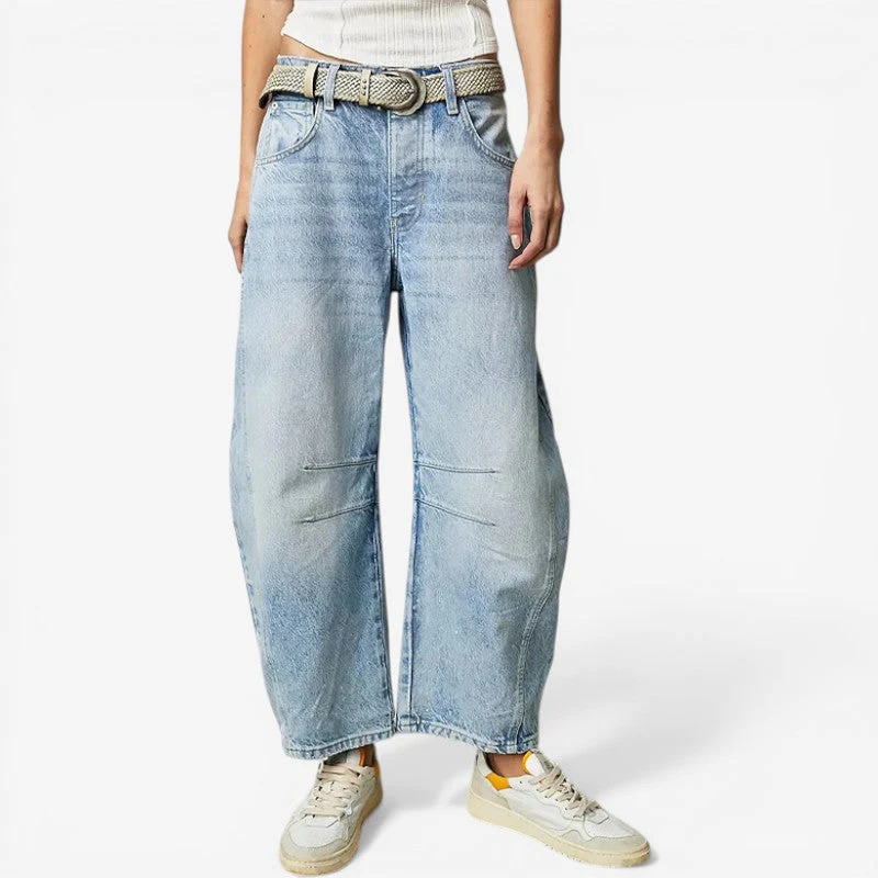 Women’s Wide Leg Ankle-Length Denim Pants - Image 5
