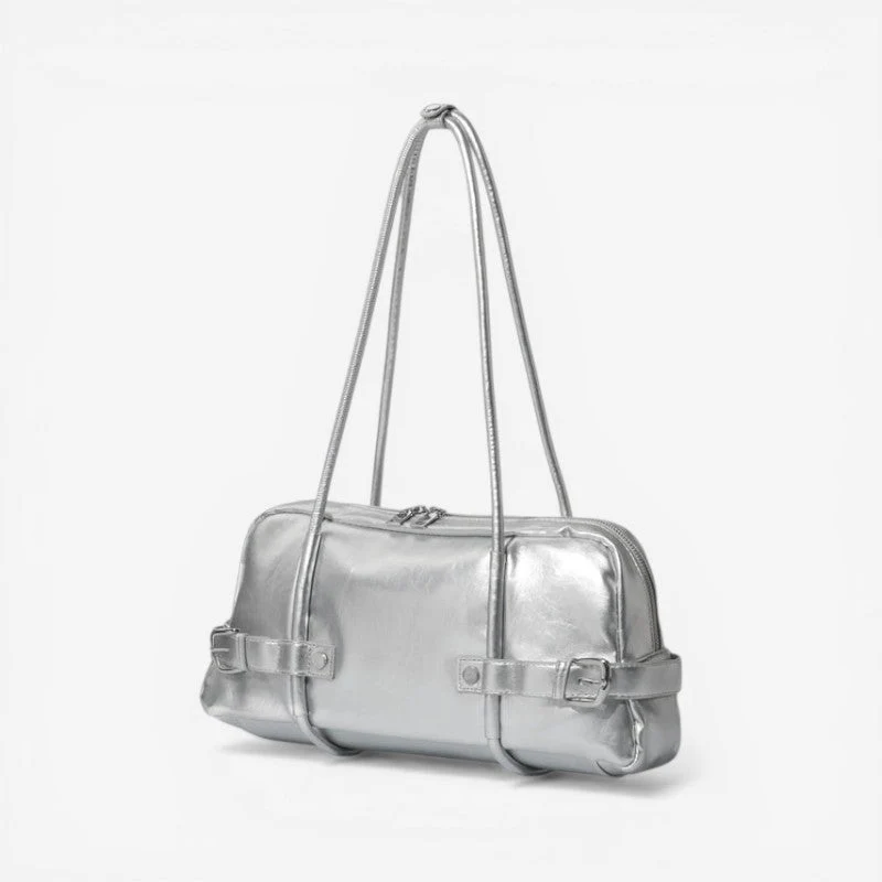Women Shoulder Bag Long Strap Zipper - Image 2