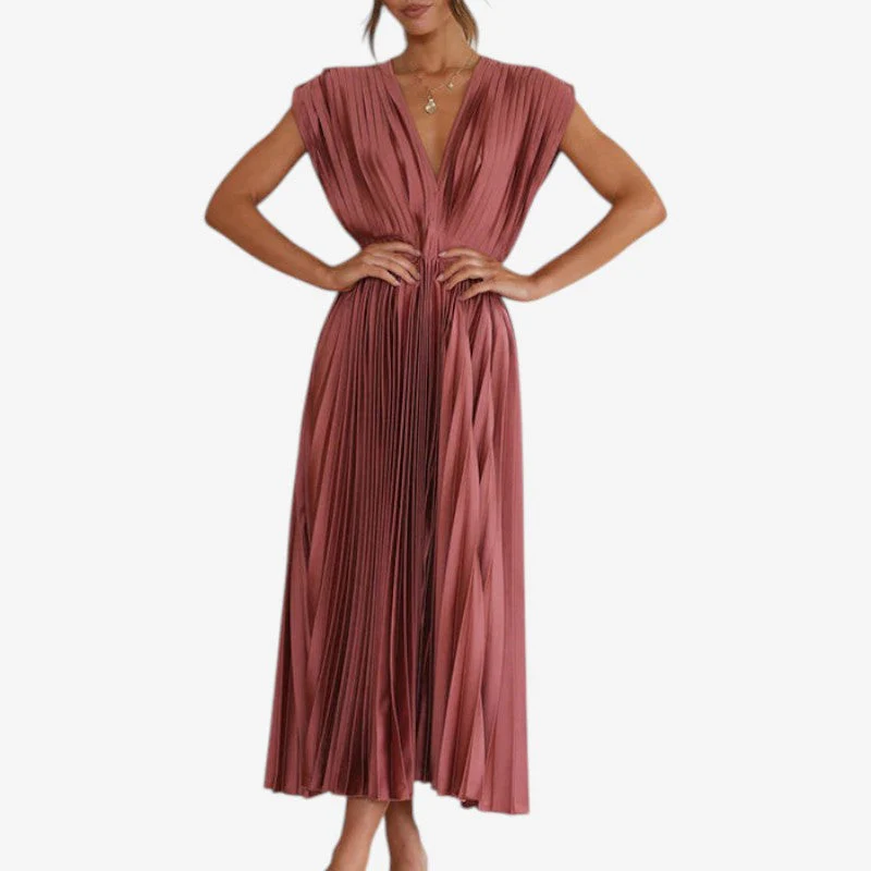 Women Sleeveless V-Neck Dress - Image 3