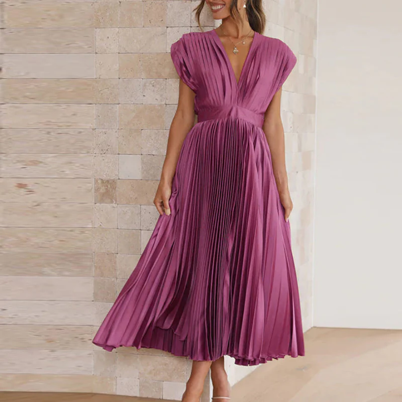 Women Sleeveless V-Neck Dress - Image 8