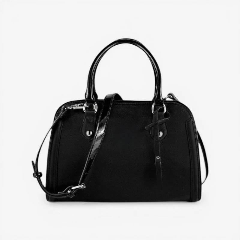 Women Structured Handbag Double Zipper