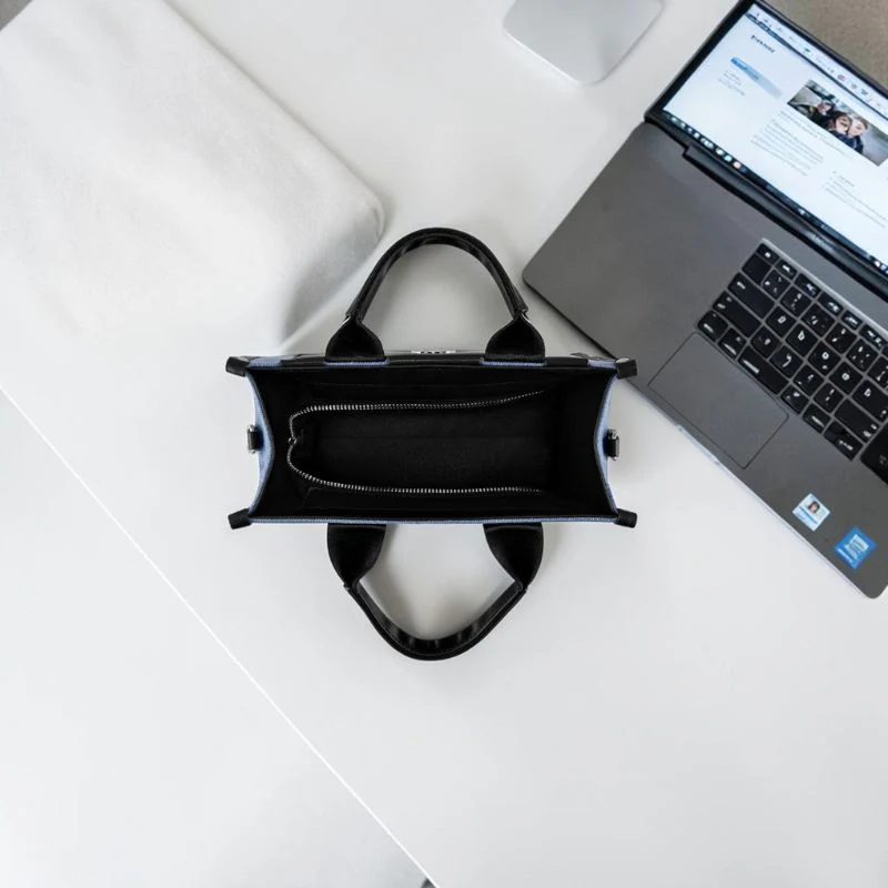 Women Structured Handbag Dual Handle & Zipper Pocket - Image 4