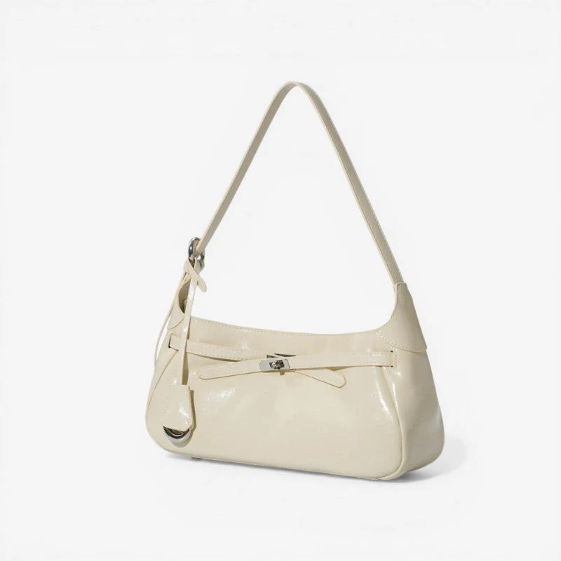 Women Structured Shoulder Bag Clasp Zipper - Image 3