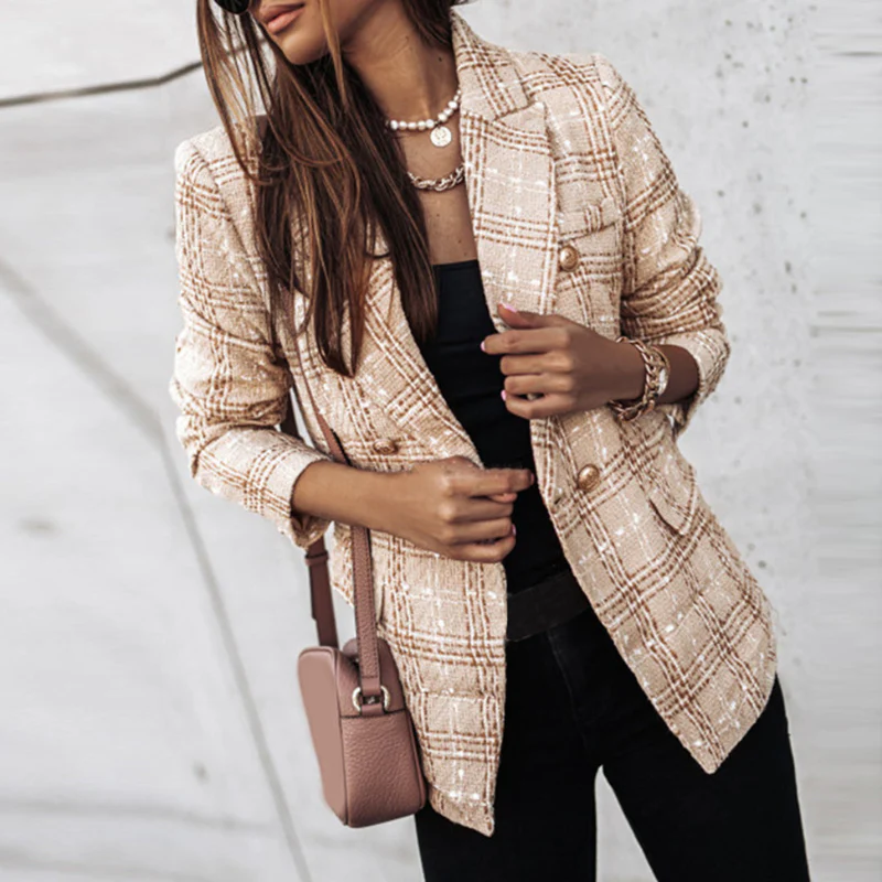 Women Tailored Blazer with Button Closure - Image 7