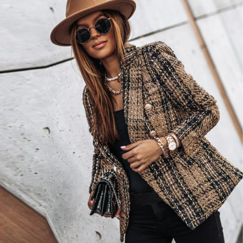 Women Tailored Blazer with Button Closure - Image 8