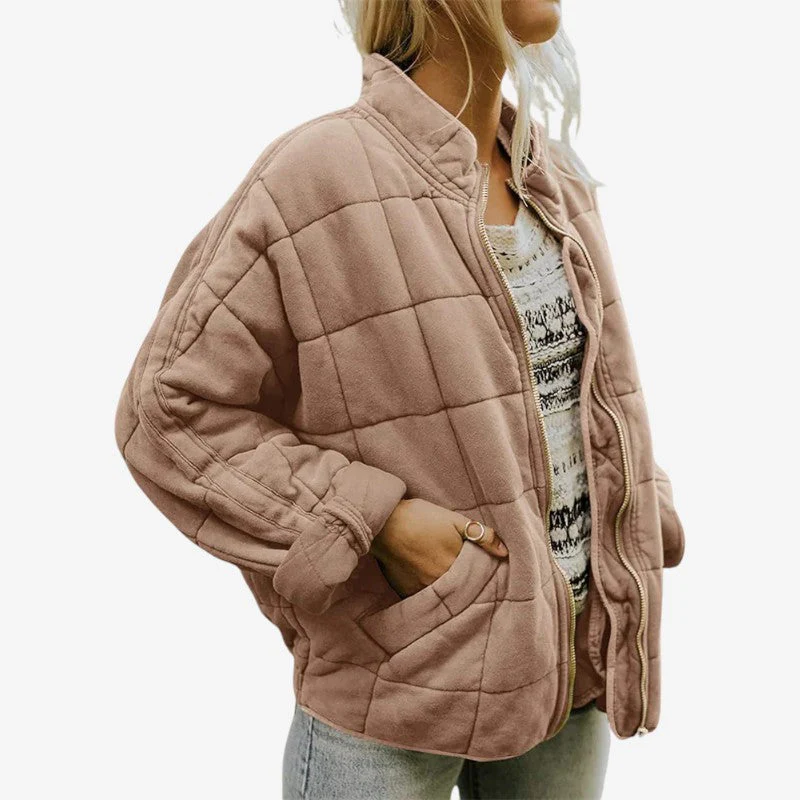 Women Zip-Up Jacket High Neck Structured Fit - Image 5