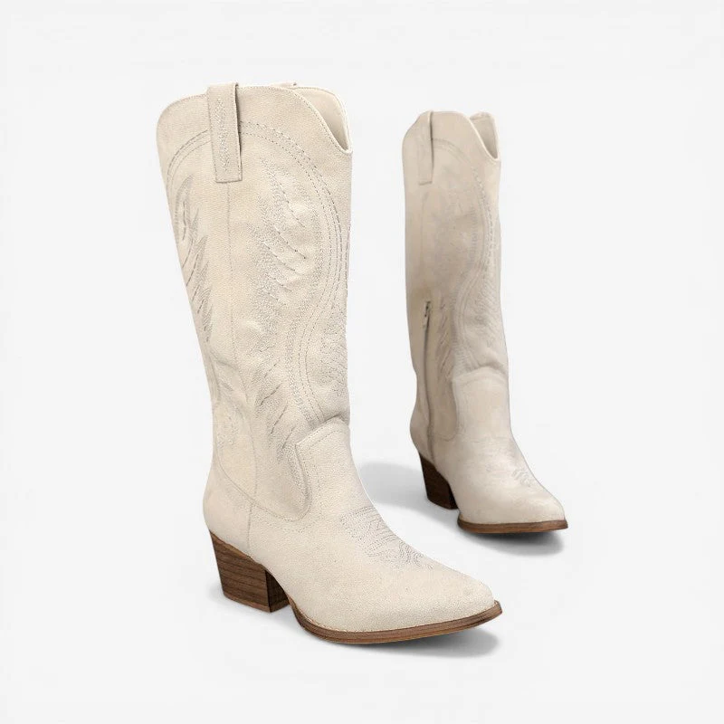 Women's Cowboy Ankle Boots With Side Zipper - Image 2