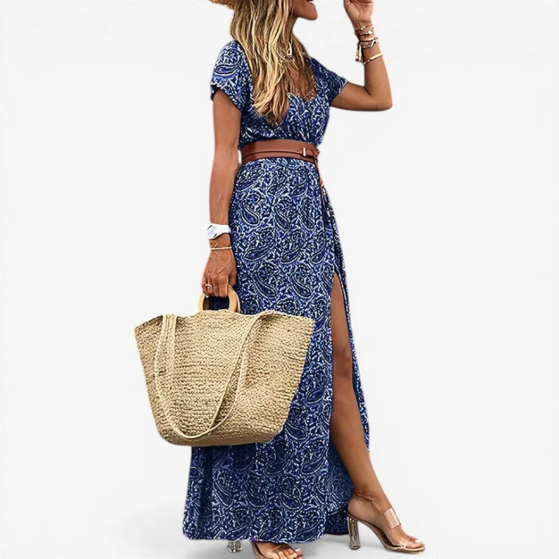 Women's Floral Short Sleeve Maxi Dress - Image 4